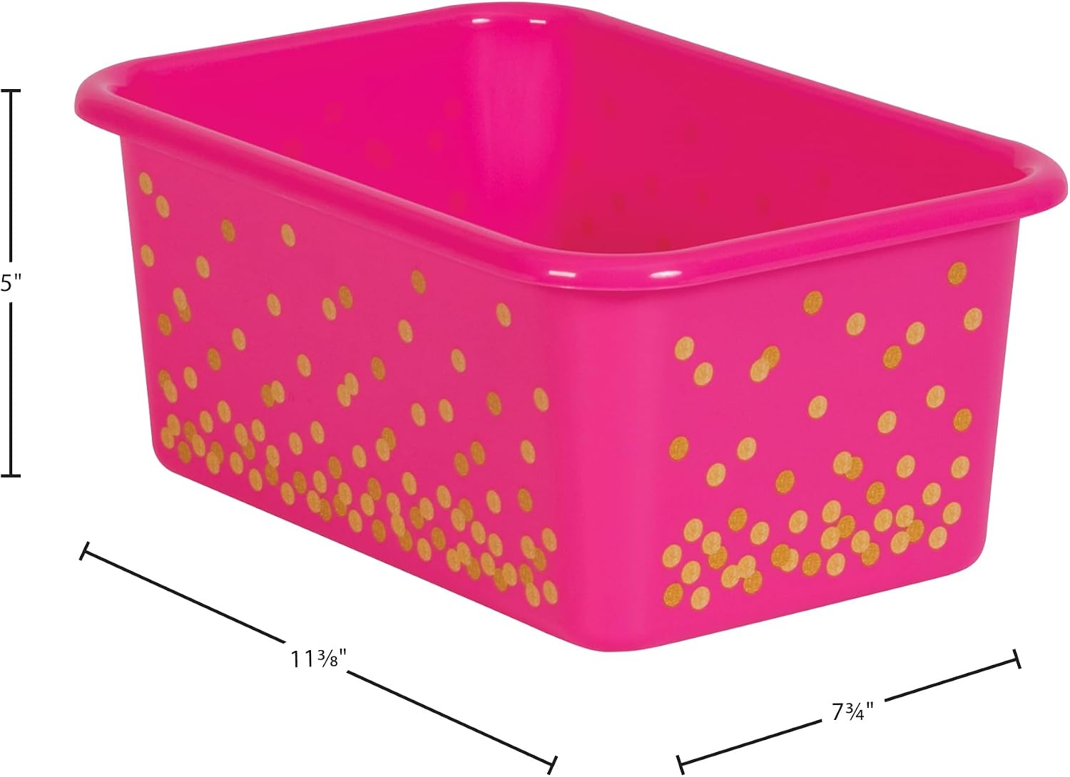 Pink Confetti Small Plastic Storage Bin - 6 Pack