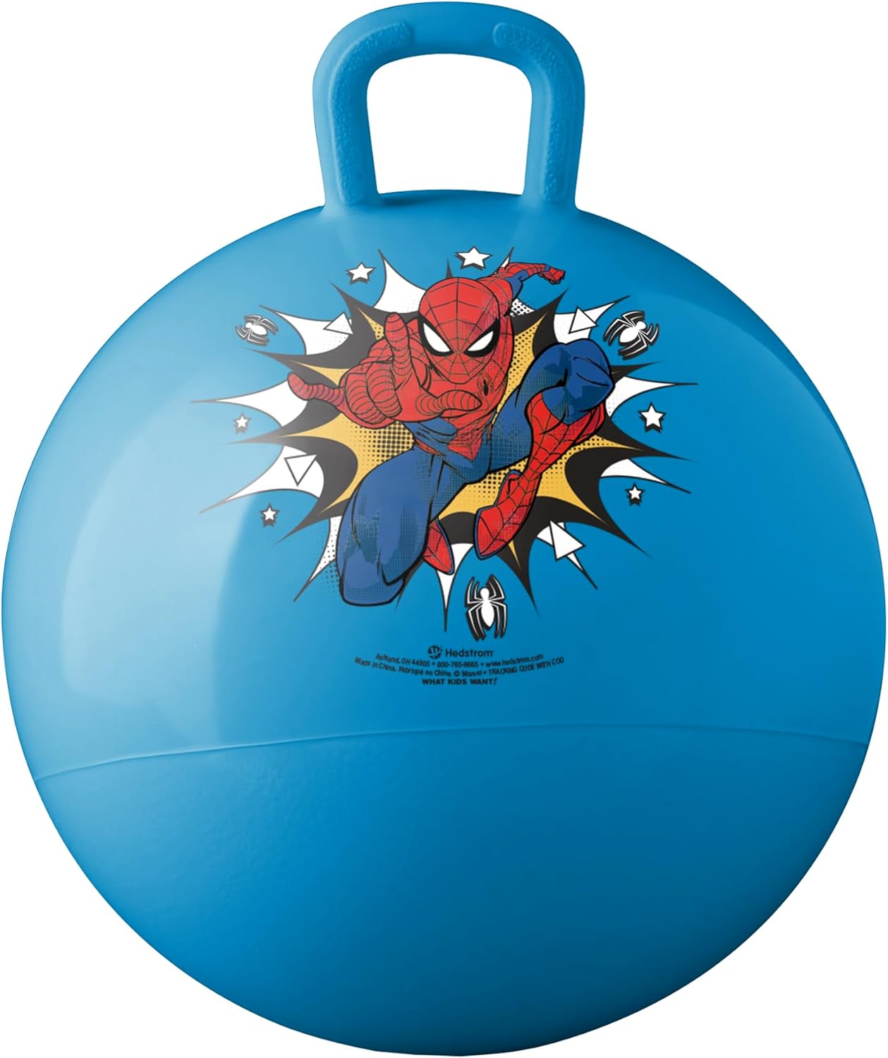 Hedstrom Marvel Spiderman 15 Inch Hopper Ball, Jumping Ball for Kids Blue, 55-97065