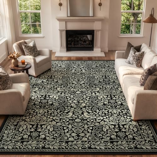 Tapete decorativo vintage floral 8'x10' lavable