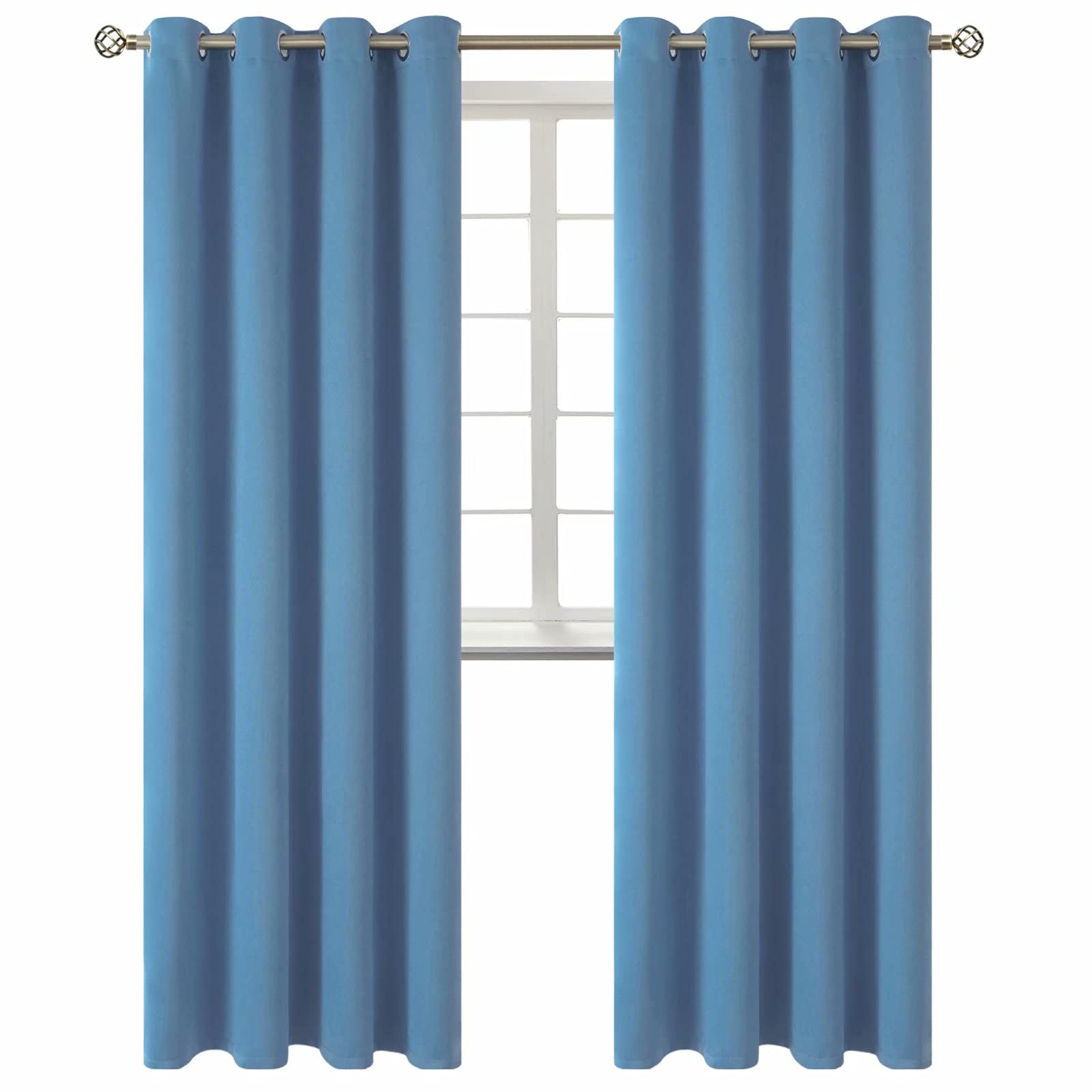 BGment Denim Blue Blackout Curtains for Living Room 95 Inch Long - 2 Panels