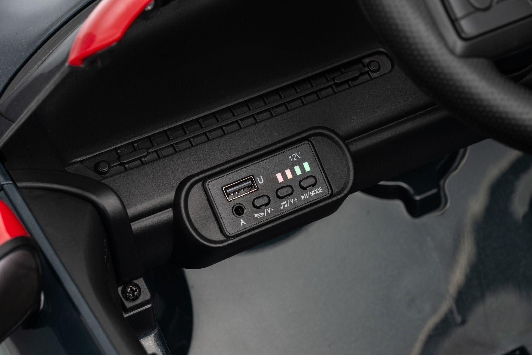 Elektrisches Kinderfahrzeug BMW Mini Cooper 12V, weiß, MP3-Player mit USB- und Bluetooth-Anschluss, 2,4-GHz-Fernbedienung, 2 x 25 W Motor, Lithium-Akku, LED-Lichter, ORIGINAL-Lizenz