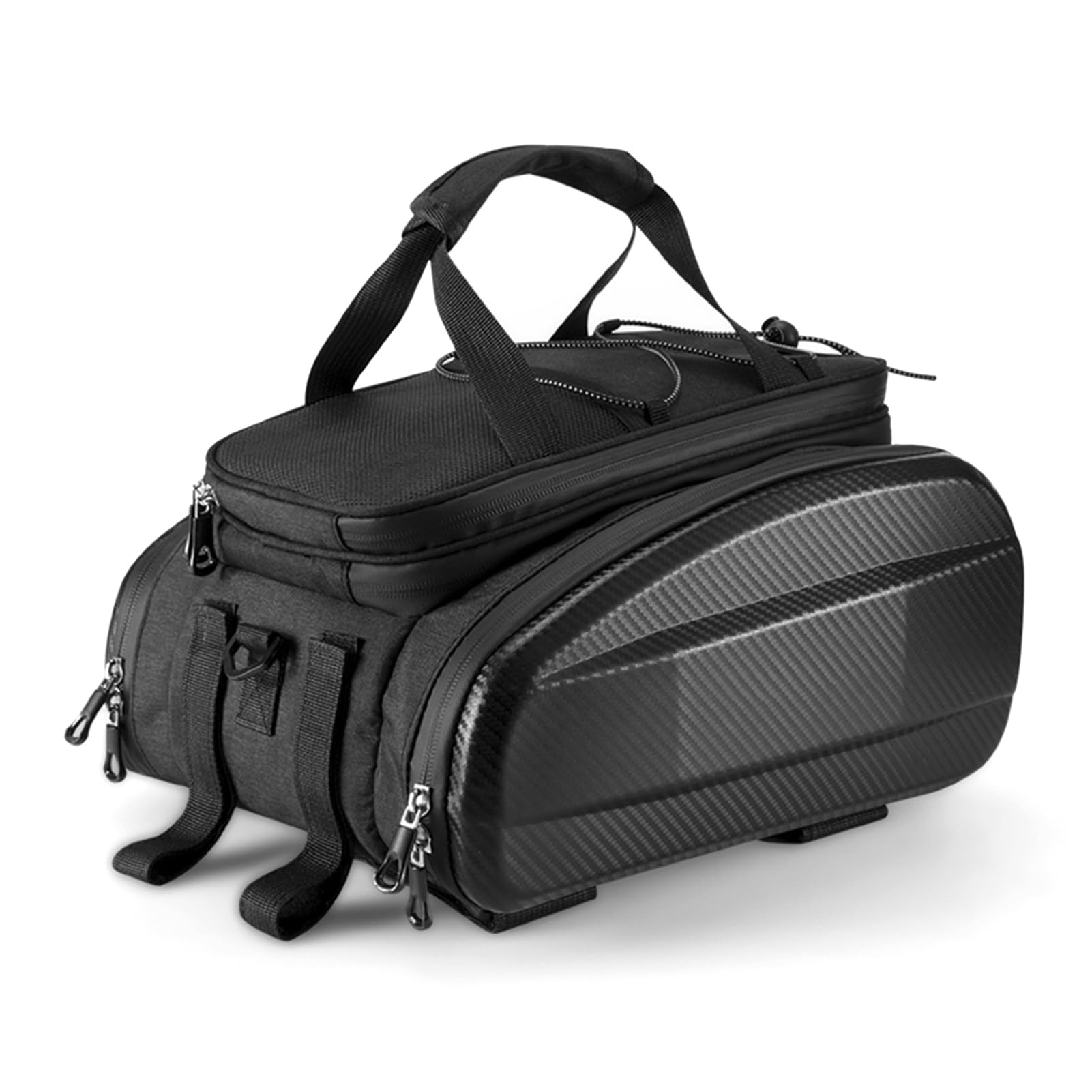 Borsa da bici per portapacchi posteriore Borsa da sella per bicicletta per mountain bike e viaggi - Portaoggetti per ciclismo di grande capacità non espandibile da 11 litri con (Nero 31L