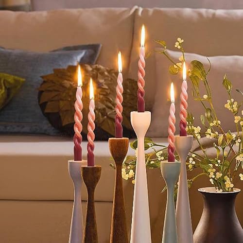 Miniatura 2 de Juego de 4 velas cónicas de 10 pulgadas perfumadas hechas a mano con aroma a rosa, cera de soja natural para vacaciones, bodas, fiestas, cenas,