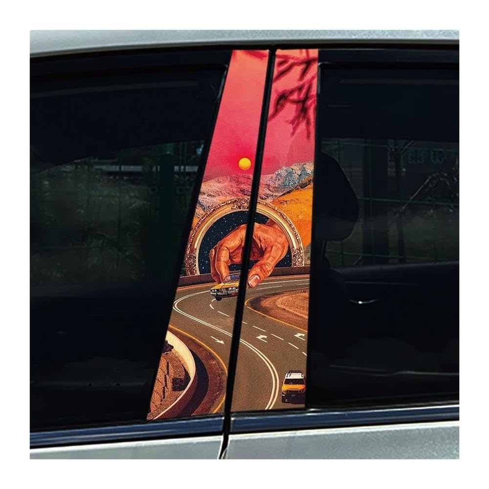 Body Parts 2PCS Car Center Column Waterproof Decals The Heavens Couple Auto B-Pillar Stickers(Type A)