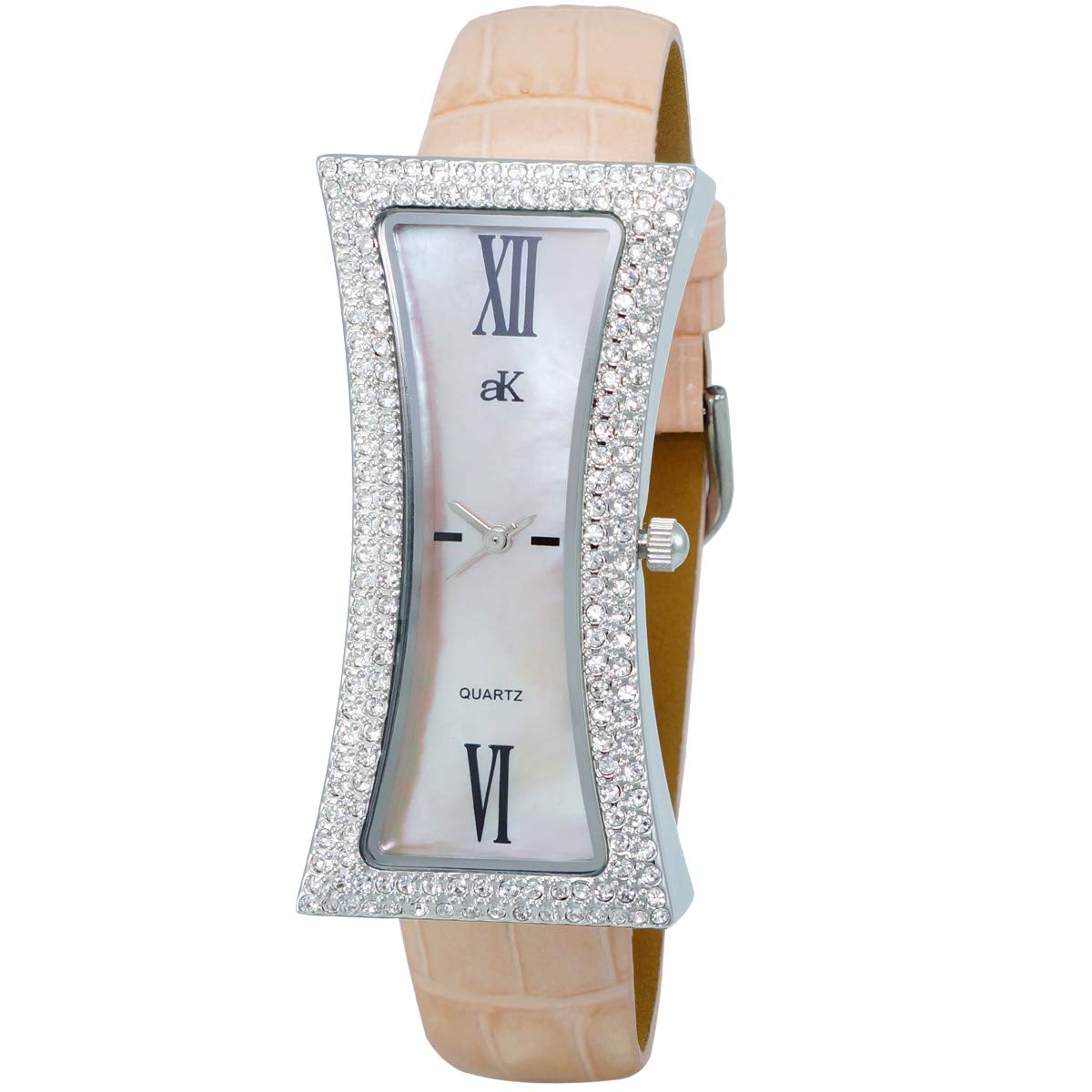 Adee Kaye Women's"Curves" MOP & Leather Watch