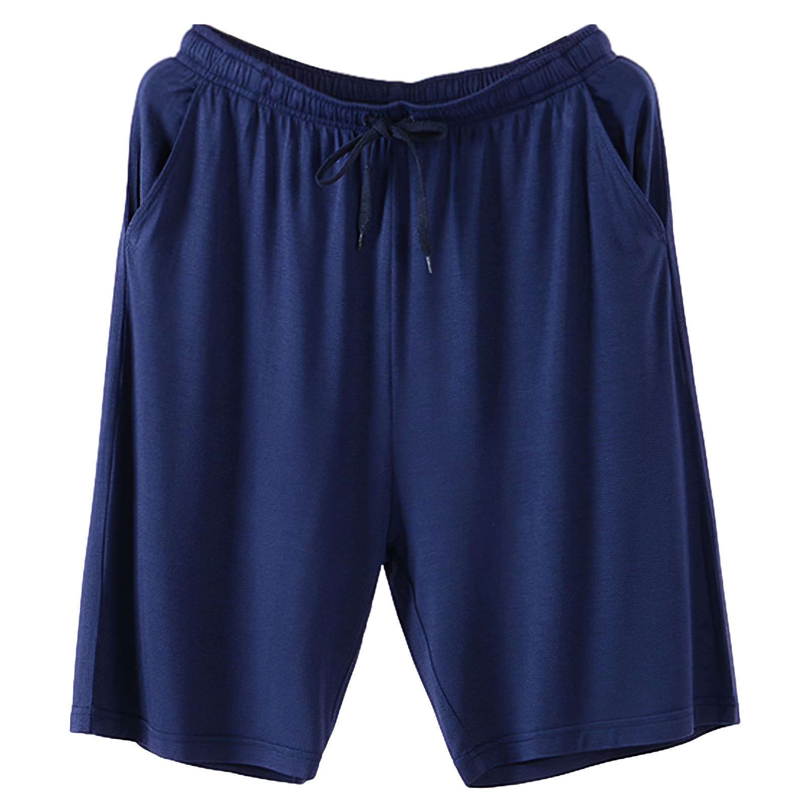 Homme Grande Taille Lot de 2 Bas de Pyjama Court Extensible Léger Short de Nuit Short Maison Intérieur avec Poches S-6XL