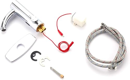 Miniatura 6 de Grifo de lavabo de baño sin contacto con sensor automático con placa de cubierta de agujero, grifos cromados, grifo de agua de baño manos libres con