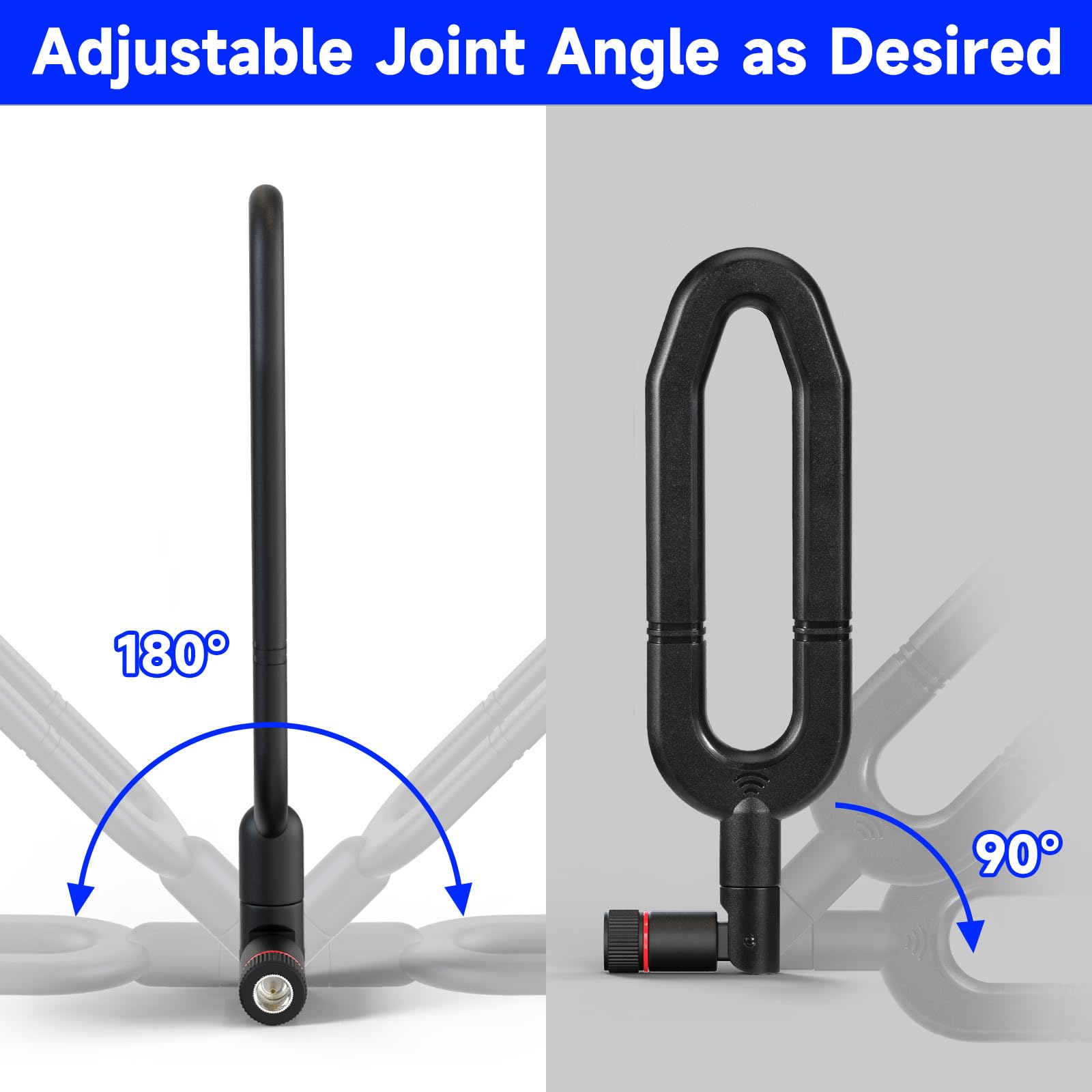 Superbat Antena WLAN RP-SMA wtyczka 2,4 GHz 5 GHz 5,8 GHz Dual Band antena do PC PCI-E WiFi karta sieciowa router USB adapter kamera bezprzewodowa monitor itp. (2 szt.)