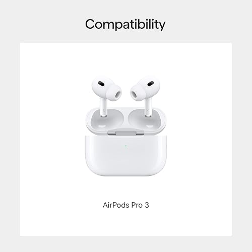 Miniatura 8 de PITAKA Funda para AirPods Pro 3, funda protectora delgada para AirPods Pro 3, compatible con MagSafe, cuero y fibra tejida de aramida, negro/gris