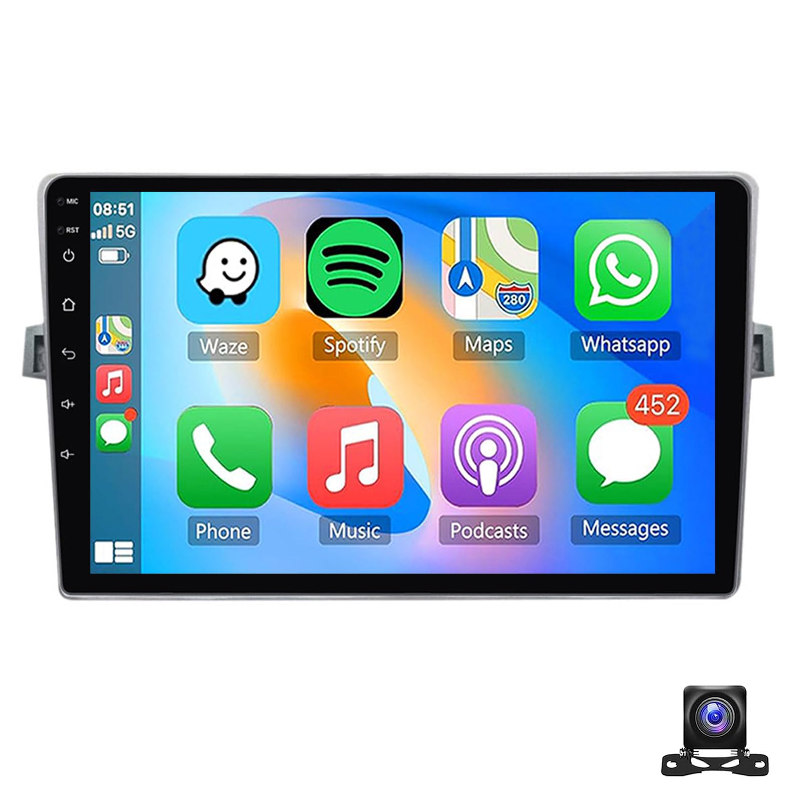 Car Radio For Toyo-ta Verso 2009-2018 - Wireless Carplay And Android Auto - 9 Inch Touchscreen Android 15 Car Stereo - DSP/GPS Navigation/SWC/WiFi/Bluetooth/FM/RDS + AHD Backup Came(Size:8Core 8+256G)