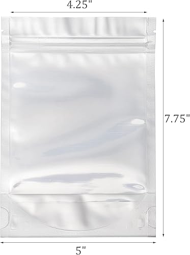 Miniatura 3 de Kingrol Paquete de 150 bolsas de papel de aluminio de 5 x 7.8 pulgadas para alimentos con cierre resellable, bolsas de embalaje termosellables para