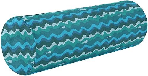 FRODOTGV Floating Whales Blue Waves Yoga Bolster Pillow Round Neck Roll Pillow Support Round Pillow Form Cylinder Bolster Pillow Round Pillow Covers
