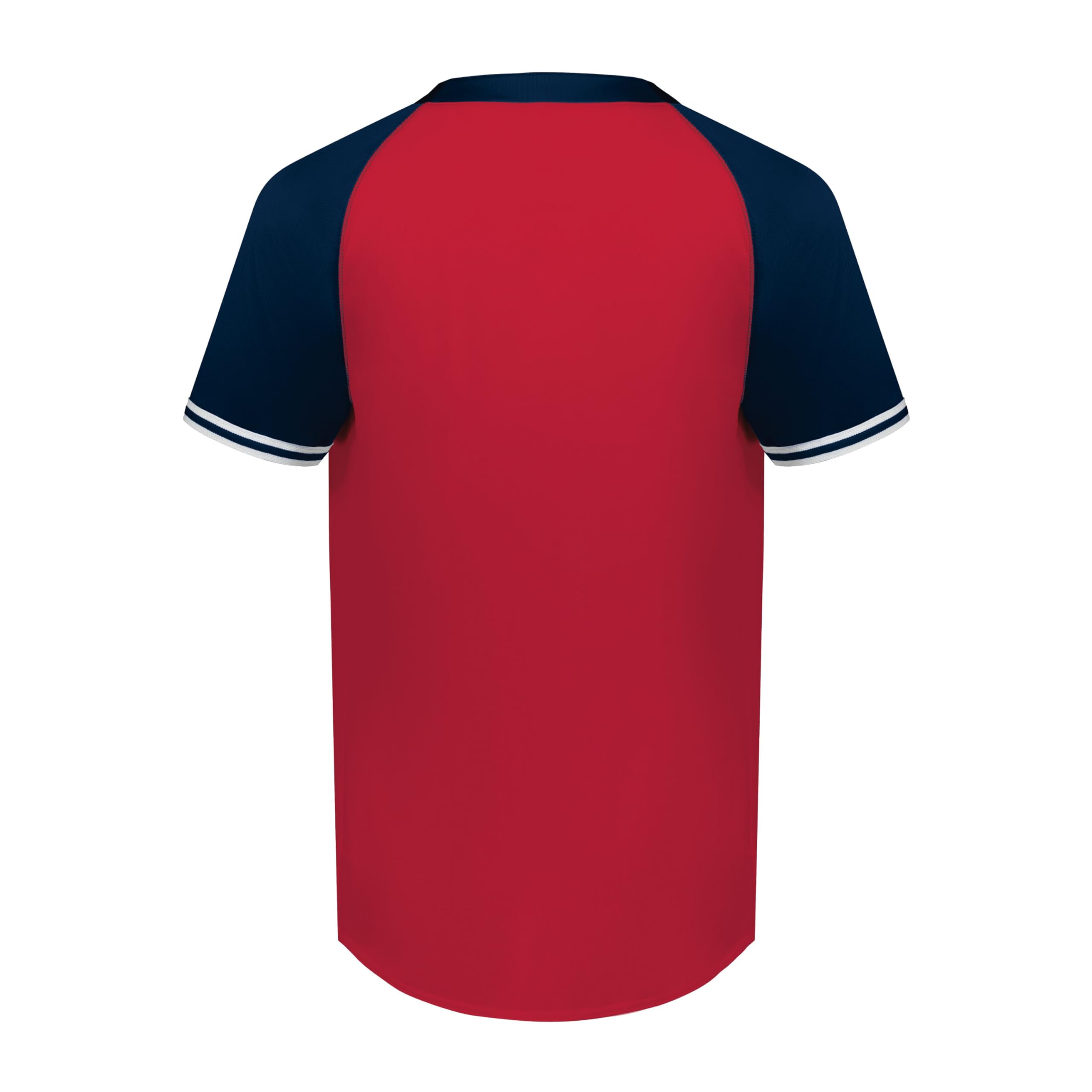 Augusta Sportswear Boys Cutter+ Henley Jersey, Scarlet/Navy, Medium