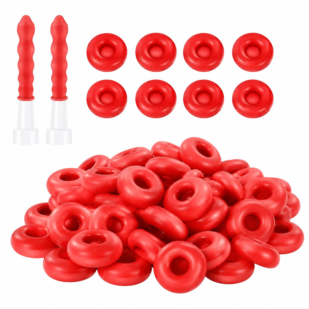 Funnytek Red Caulk Cap Covers, Caulk Tube Caps Silicone Sealant Tube Caps Caulk Saver Caulking Nozzle Replacement Nozzles Sealant Tool Caulk Saver Cover Sealer For Sealing Protecting Caulk Tube (30 Pieces)