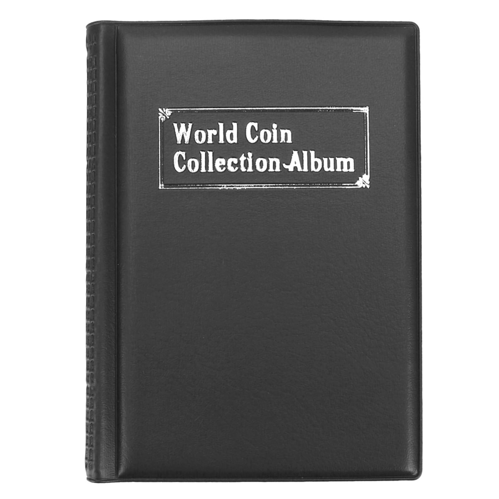 QuxetlRyz Coin Collection Album Coin Collection 120 Gram Coins Artificial PU leather PVC Film(Black)