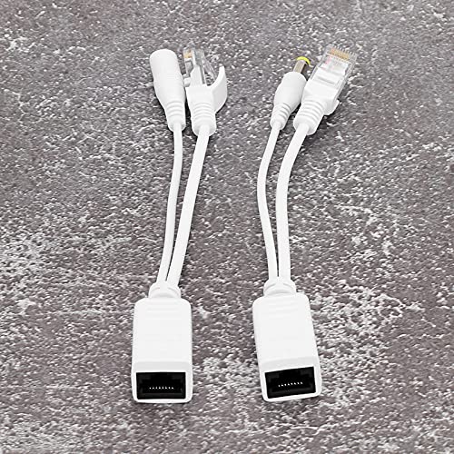 Adaptador Splitter POE 5 Pares DC12V para Cámara IP, Inyector Ethernet POE con Cumplimiento IEEE 802.3af, Splitter POE Plug and Play para Cámaras de Seguridad y AP Inalámbricos (Blanco) miniatura 5