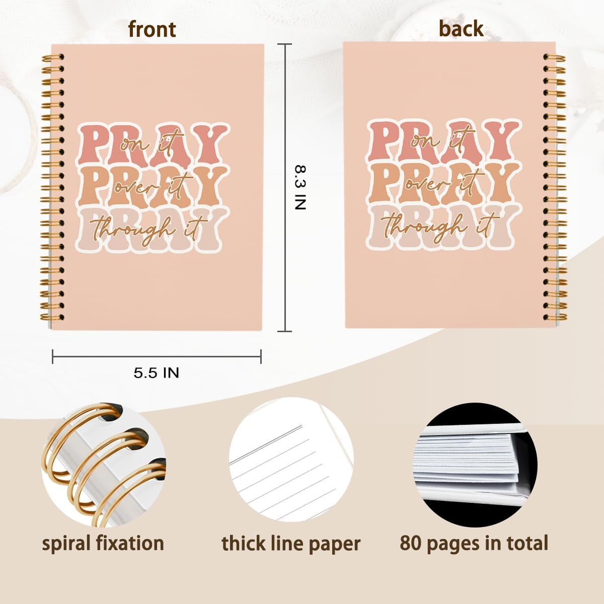 hold fizz Pink Spiral Bible Journal Notebook, Scripture Prayer Journal Christian Gifts for Women Church Notes, Bible Study Supplies Journaling Notebook, Spiral Notebook 5.5 x 8.3 image 4