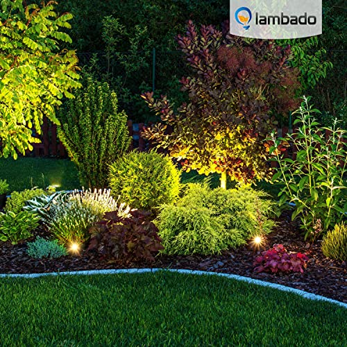 lambado® LED Bodenstrahler für Außen - extra flach, befahrbar & wasserdicht inkl. 5W Strahler warmweiss dimmbar - Schwarz eckige Bodenleuchte/Bodeneinbaustrahler IP67 für Terrasse & Garten