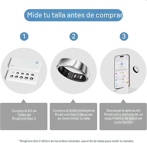 Miniatura 2 de RingConn - Gen 2, anillo inteligente con monitoreo de apnea del sueño, sin suscripción, batería de 12 días, seguimiento de salud, compatible con
