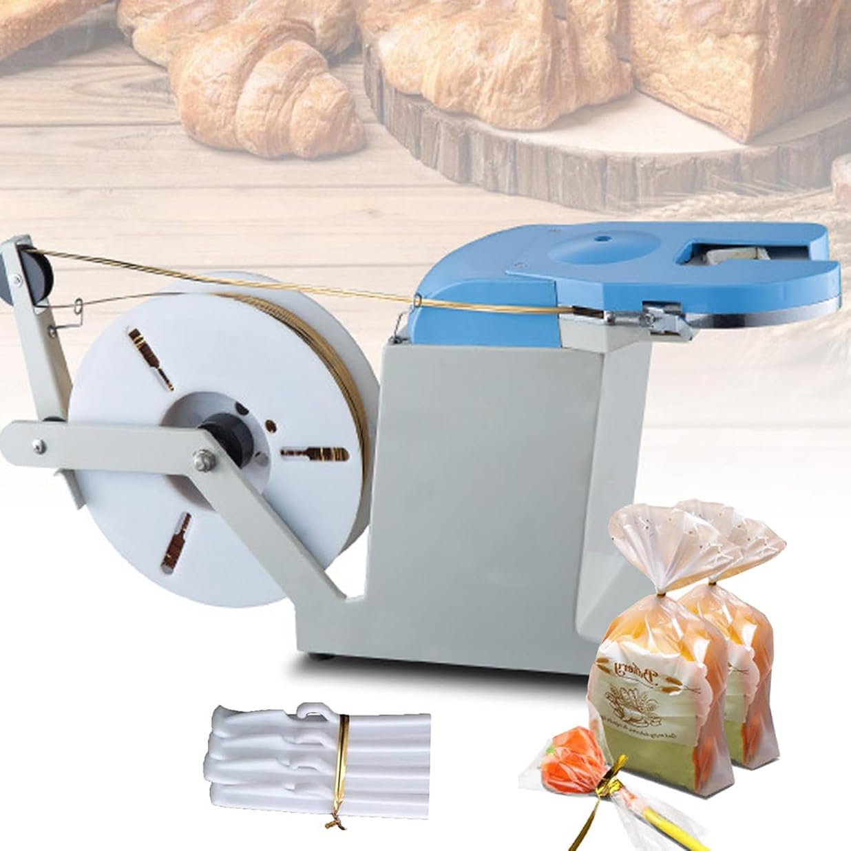 Aserzenith 1 Automatic Twist Tie Machine For Food Packaging, Electric Semi-Manual Bag Closure