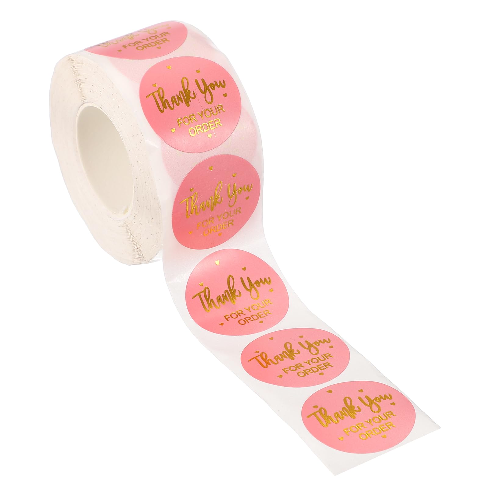 PATIKIL 500Pcs Thank You Stickers, 1" Round Self-Adhesive Labels Small Thank You Stickers Roll for Small Business Sealing Box Envelope, Thank You for Your Order Style4