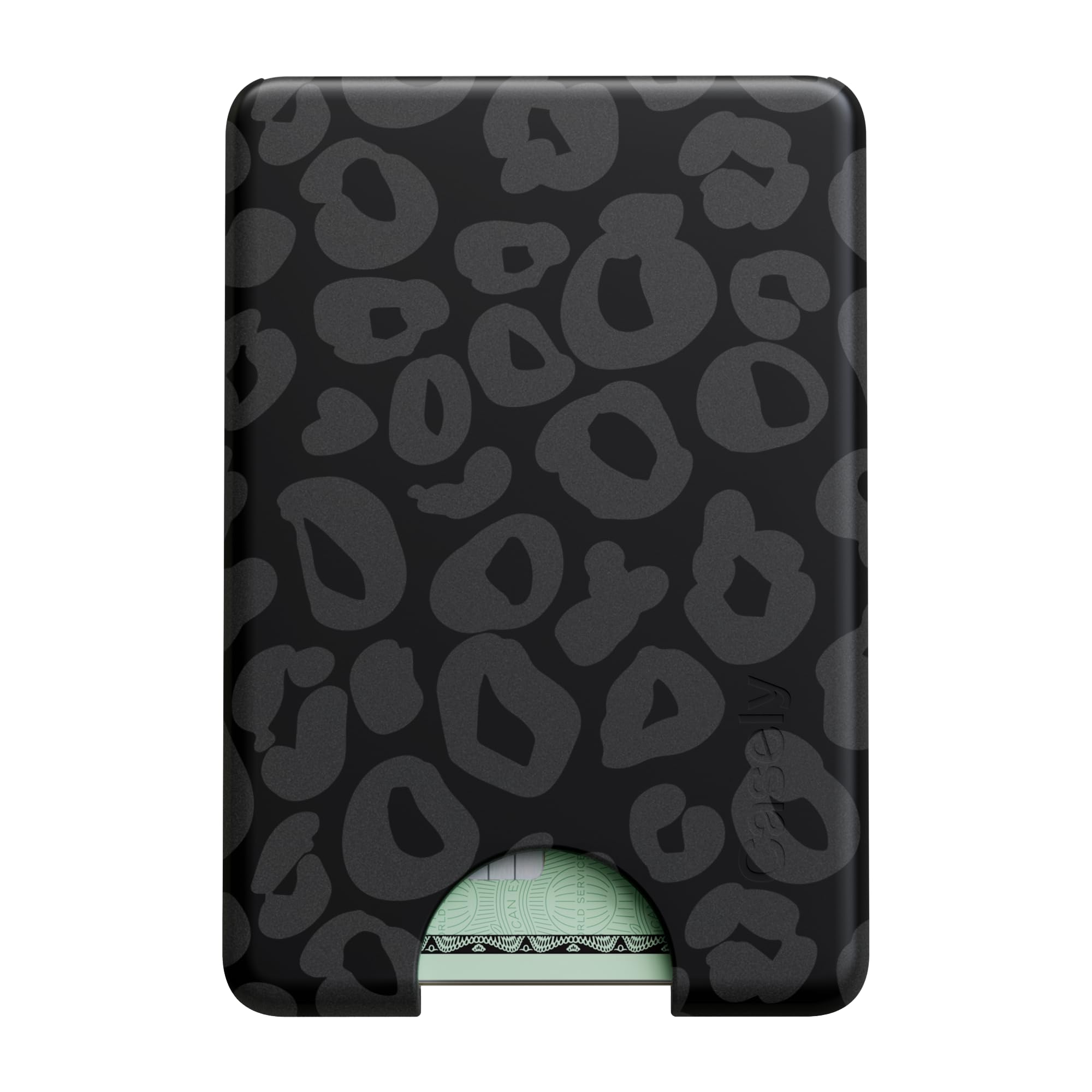 Casely MagWallet | Into the Wild | Black Leopard | Slim Wallet Card Holder | Compatible with MagSafe | Soft-Touch Hard Silicone | Holds Up to 3 Cards