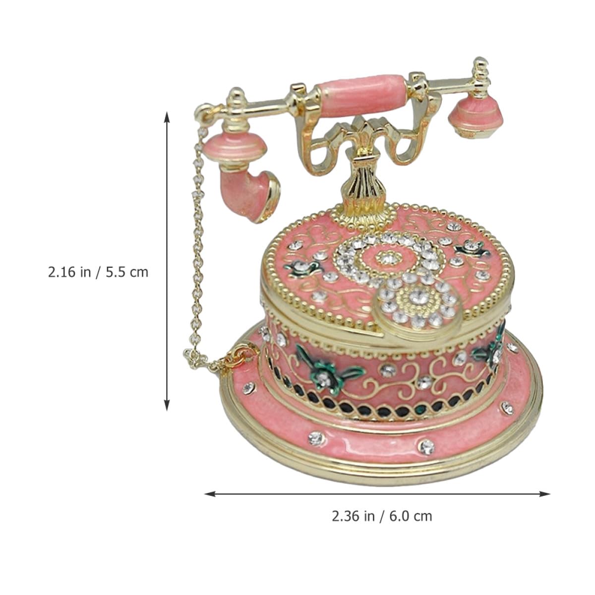 Schmuckkästchen Vintage in Telefonform aus Legierung mit Kreativem Design Dekorative Aufbewahrungsbox zur Schmuckaufbewahrung an Valentinstag und Muttertag