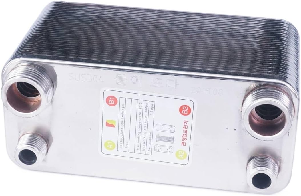 FALKIN 32 Plates Heat Exchanger Beer Wort Chiller Cooler SUS 304 Stainless Steel for Homebrew Cooling