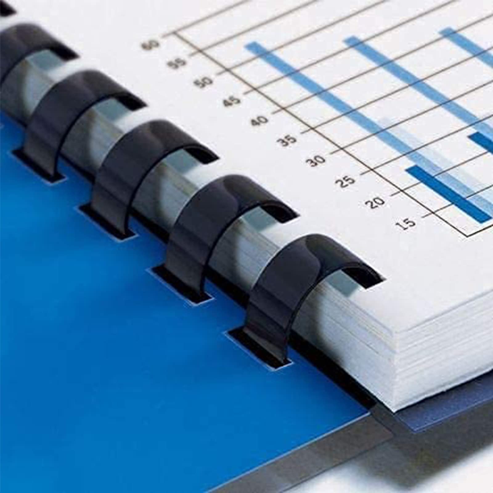 Wytrzymała bindownica grzebieniowa, 21 otworów, 100 szt. 5/16'' grzbietów grzebieniowych, bindownica grzebieniowa idealna do formatu Letter, A4, A5 lub mniejszych dokumentów biurowych