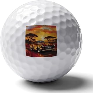 Vintage Car in Savannah Sunset Standard Golf Balls Personalized Design Golfballs Great Gift for Golf Lovers