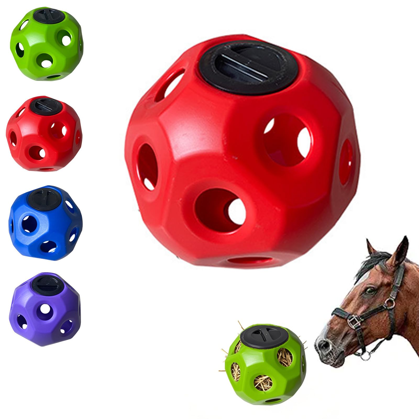 Horse Hay Ball Slow Feeder - 15.75 Inch Large Horse Treat Ball and Jolly Ball for Horses, Durable Hay Feeder for Horses Goats Sheep, Use in Stall