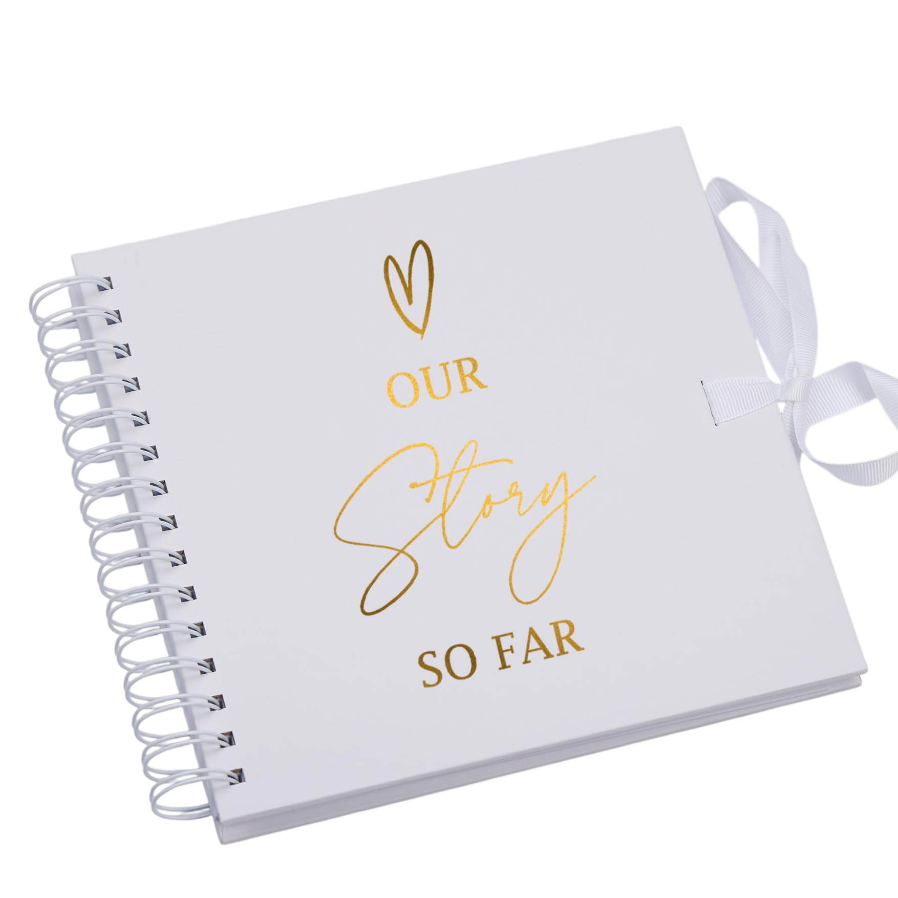 Ukgiftstoreonline White Our Story So Far Love Themed Scrapbook Guest Book Photo Album Gold Script