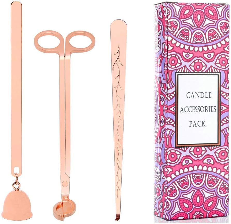 Gogmooi Candle Accessory Set 4 in 1, Candle Wick Trimmer, Candle Snuffer, Candle