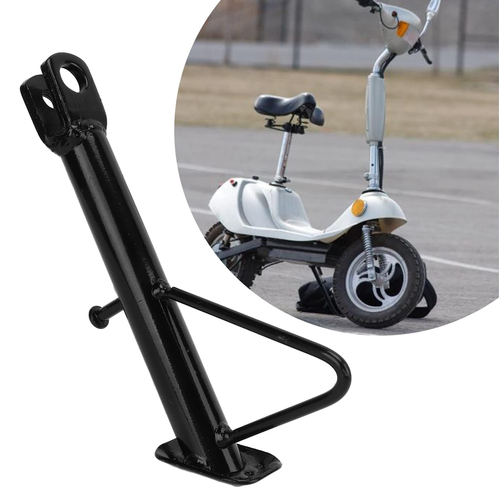 Alomejor Pata de Cabra para Motocicleta Soporte para Pie de Estacionamiento Soporte Lateral para Patinete Soporte Lateral Trasero para Scooter