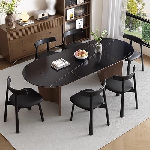 Miniatura 2 de YVYKFZD Sillas de comedor de madera maciza, sillas de cocina de mediados de siglo, silla de comedor sin brazos, silla tapizada de cuero, para Negro