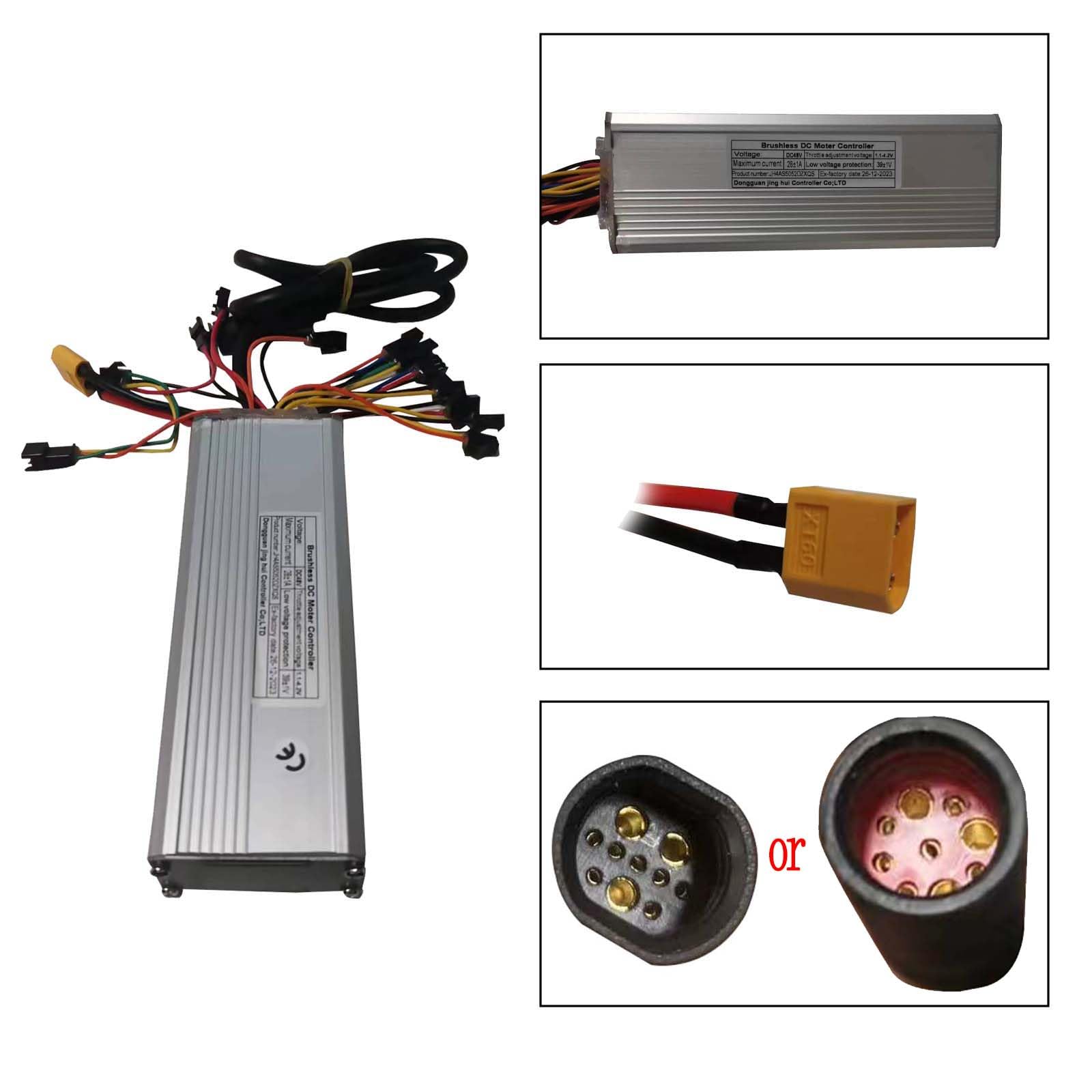 JH4AS5052DZXQS Controlador de bicicleta eléctrica DC48V 28A Controlador de motor sin escobillas para E-Bike Scooter 48V Controlador de velocidad eléctrico Controlador de Ebike