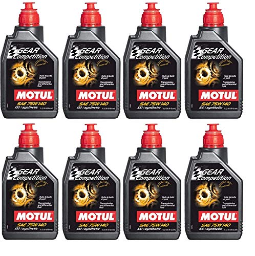 Motul 105779 Set of 8 Gear Competition 75W-140 Transmission Fluid 1-Liter Bottles