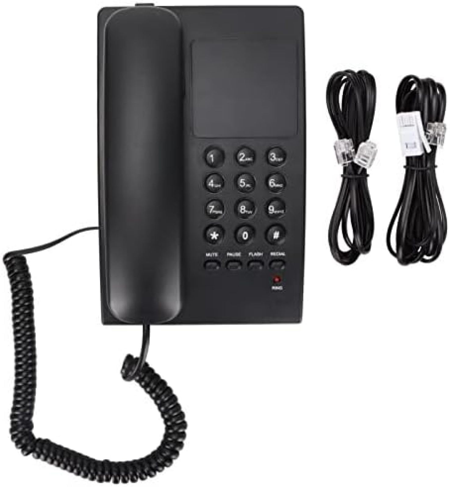 Telefono fisso domestico, telefono cablato da parete per lavoro, con campanello di indicazione LED, silenzioso, vivavoce, quadrante rapido, telefono da tavolo per ufficio hotel