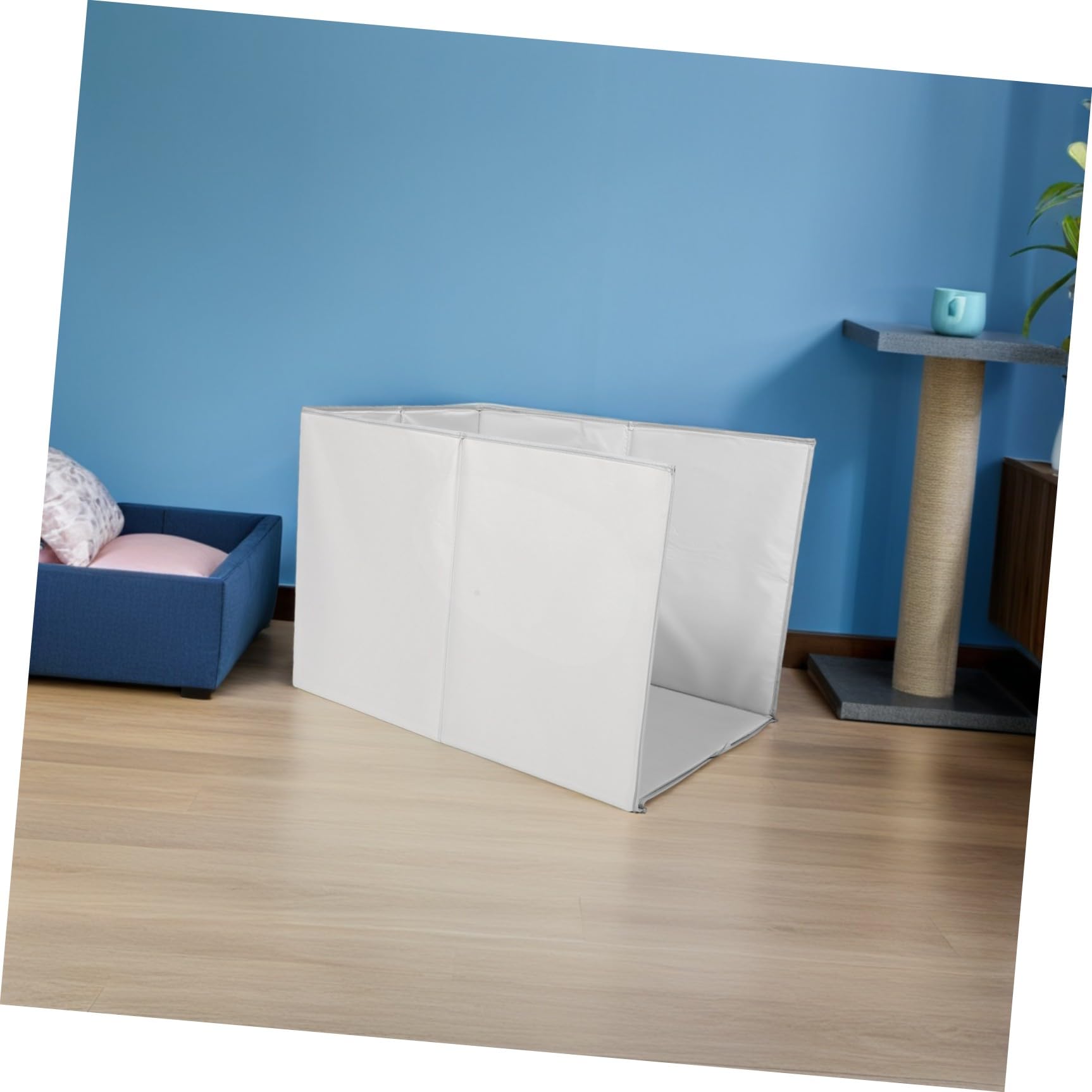 CLISPEED Urinschutz für Katzentoilette 62x43cm Faltbare Kunststoff Abdeckung mit Erhöhtem Trennblech Dreiseitig für Innenbereich und Katzenstreu Schutz