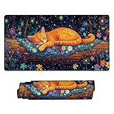 マウスパッド 大型 ゲーミング 猫 マウスマット デスクマット 特大 おおきい キーボードパッド ゴム底 防水手入れ簡単 快適操作性 滑り止め 耐久性 良い おしゃれ かわいい サイバーカフェ オフィス最適 適度な表面摩擦 女性へのプレゼント 70 x 30cm s-536
