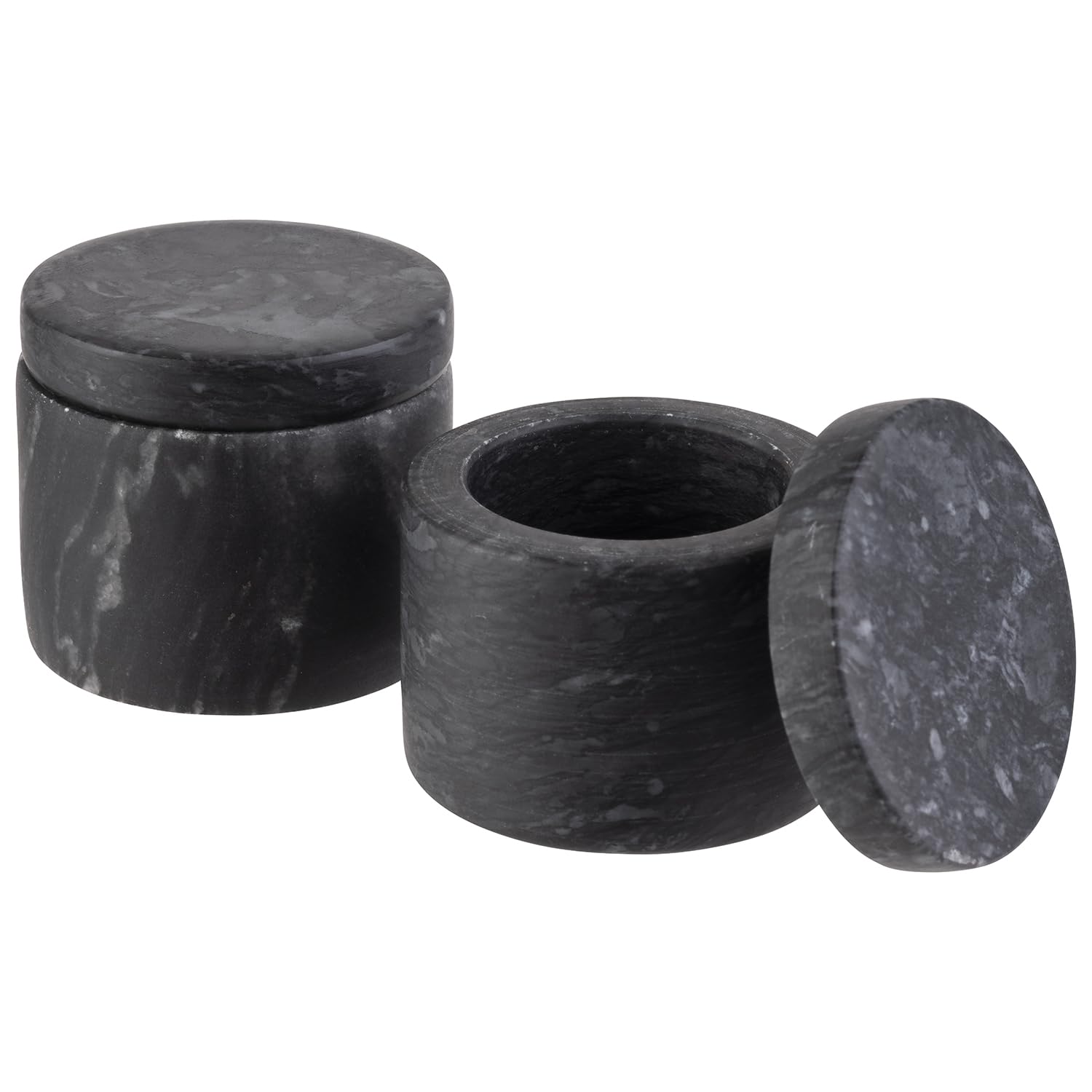 APS 15920 Marble Spice Jars, Set of 2, Marble, Diameter 6 cm, Height 5 cm, Capacity 40 ml