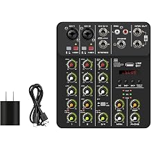Mixer Audio V4 Mixer 4 Channel Bluetooth USB 48V Delay Playback Effect for Mixing Console with Phantom Power