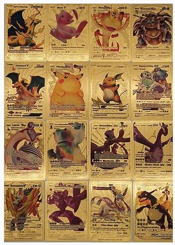 AMYZS-KK 55 cartas coleccionables TCG de papel de aluminio dorado Cover