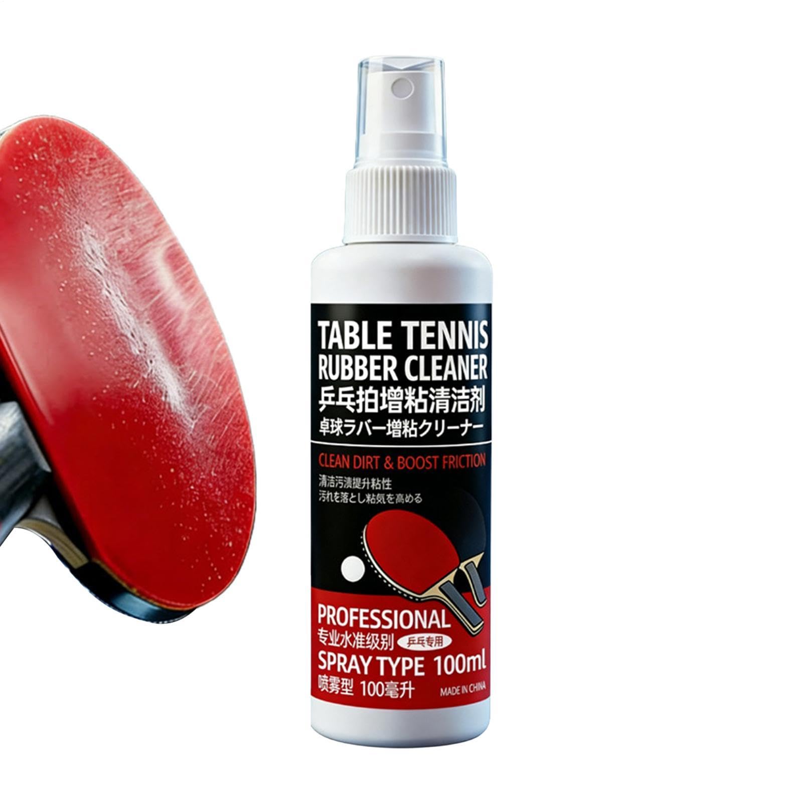 Spray Nettoyant pour Raquette De Et Tennis De Table | Spray Décrassant 100 ML,Retire Poussière et Saleté sur Caoutchouc - pour Entraînement, Gym, Sport, Compétition, Matchs, Femmes