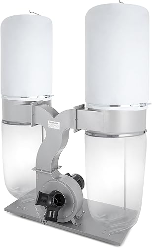 Miniatura 11 de VEVOR Colector de polvo 3HP con bolsa de flujo de aire de 2300 CFM, colector de polvo portátil de 110 V, filtro de bolsa de 5 micrones