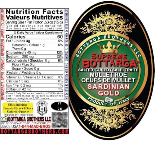 Supreme Bottarga - di Muggine - "Sardinian Gold" - Cured Mullet Fish Roe approx. 154grams - 1
