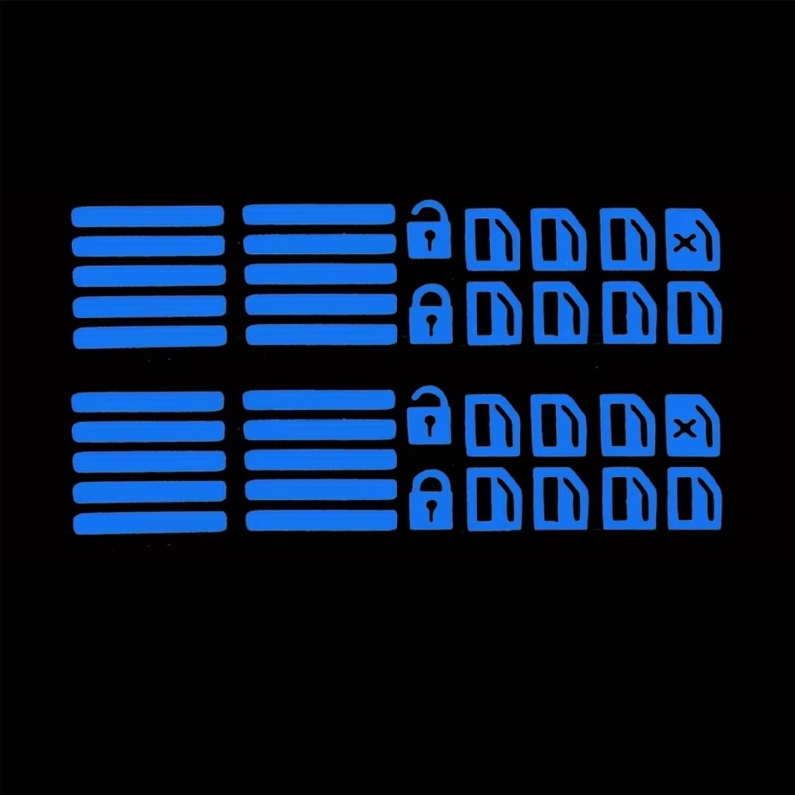 Auto Interior Trim Car Window Button Luminous Sticker Universal Glowing Lifter Switch Night Fluorescent Decals Interior Stickers(Blue)