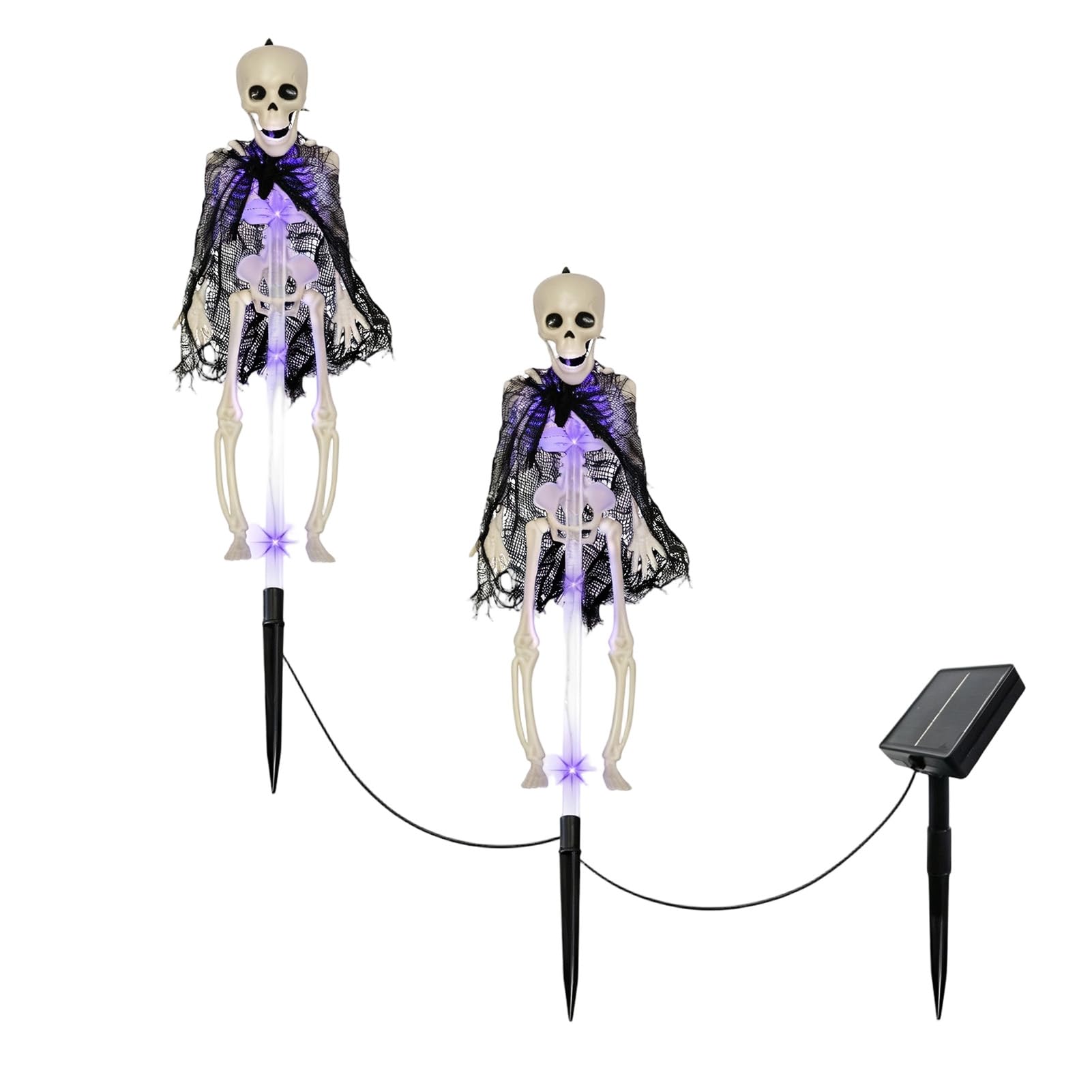 RetroNest Solar Bat Garden Lights, Realistic Skeleton Stake for Halloween