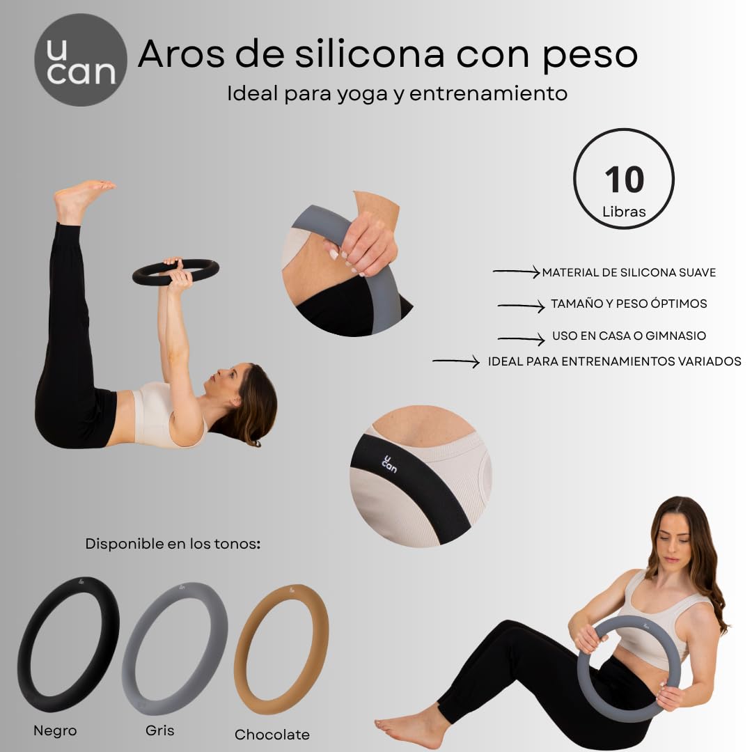 U can Gewichtsreifen aus Silikon für Training, Widerstandsringe für Yoga, Pilates und Fitness, strafft Arme, Beine und Bauch, kompaktes Zubehör für Zuhause oder Fitnessstudio