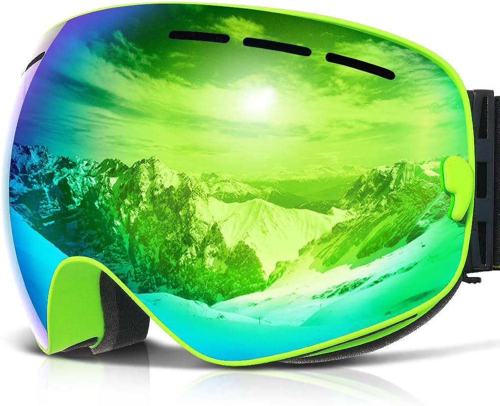 COPOZZSki Goggles, G1 OTG Snowboard Snow Goggles for Men Women Youth, Interchangeable Double Layer Anti Fog UV Protection
